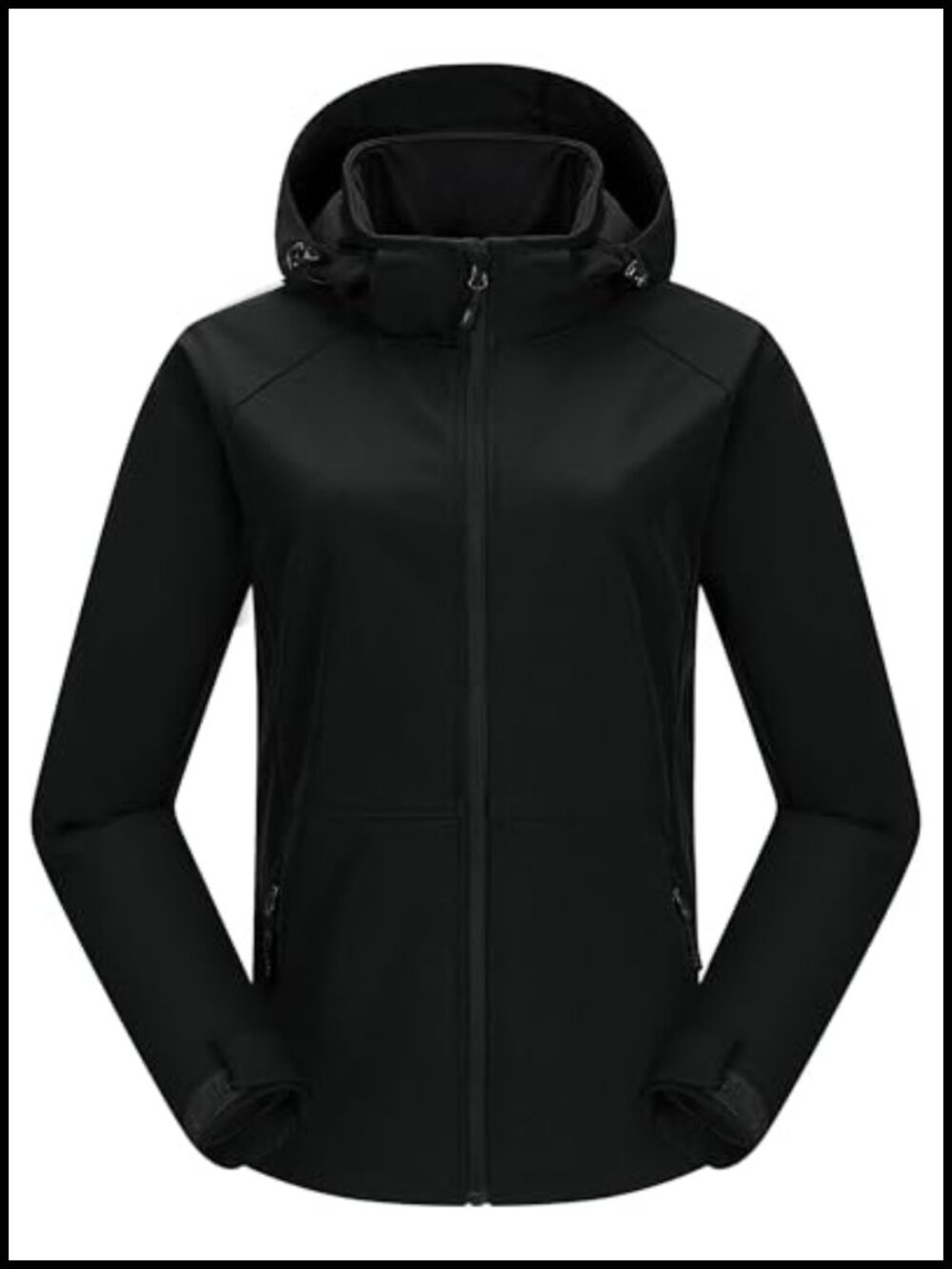 Women's Softshell Jacket Fleece Lined Removable Hood Waterproof Windproof